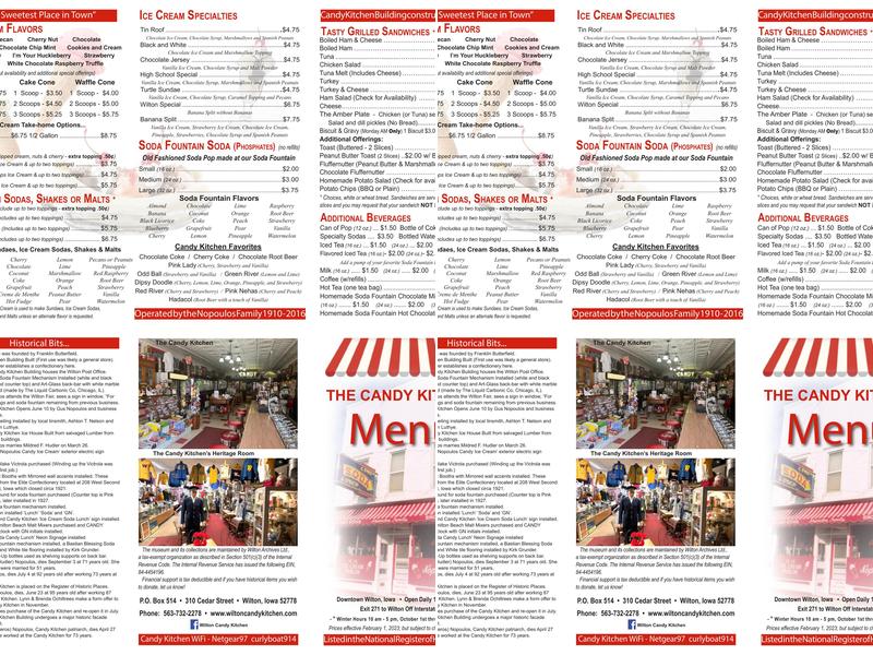 Wilton Candy Kitchen Menu