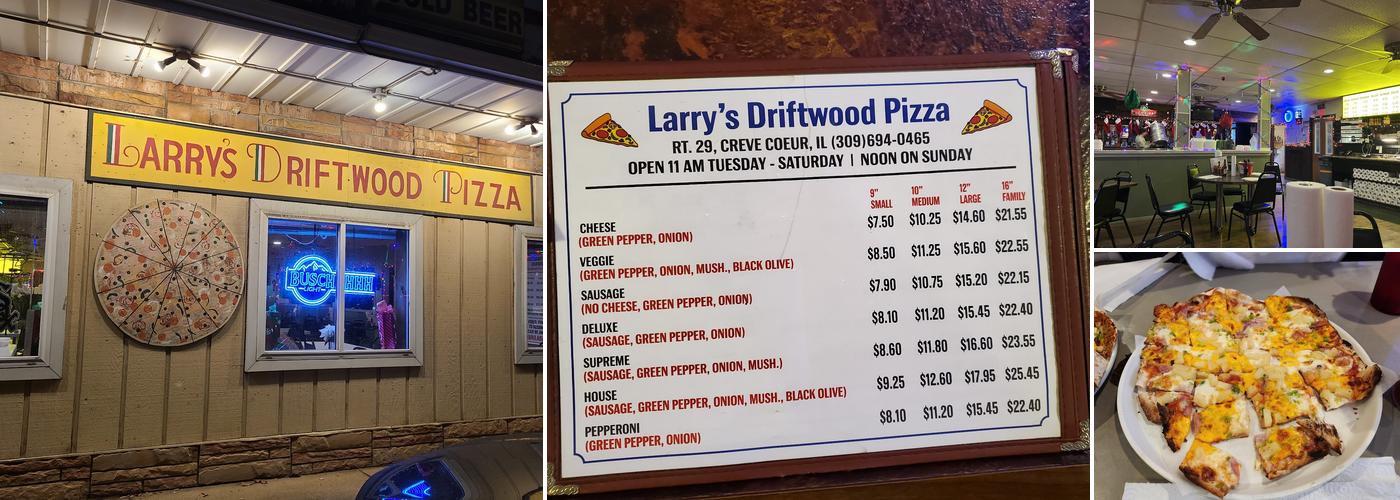 Larry's Driftwood Pizza Menu