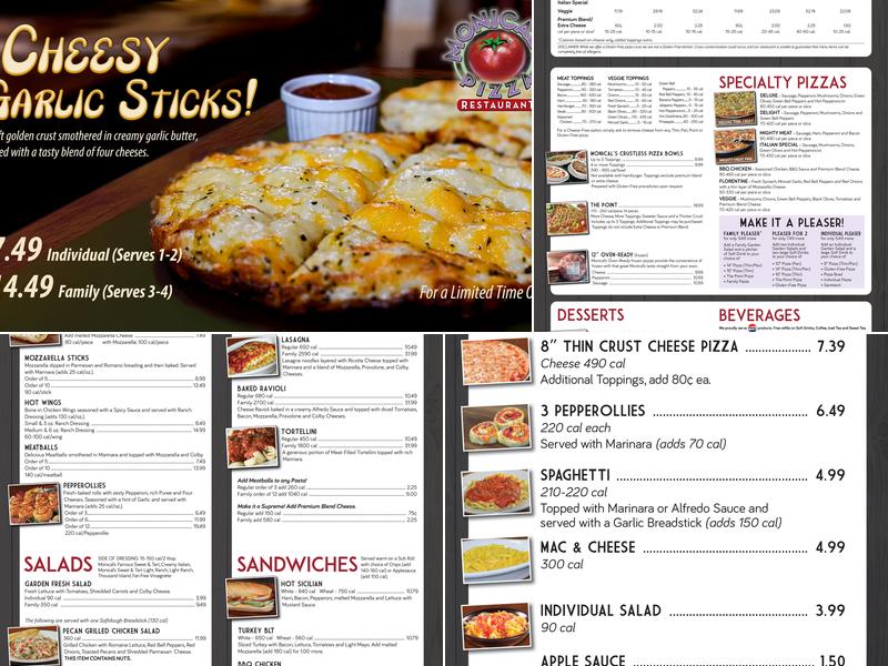 Monical's Pizza Menu