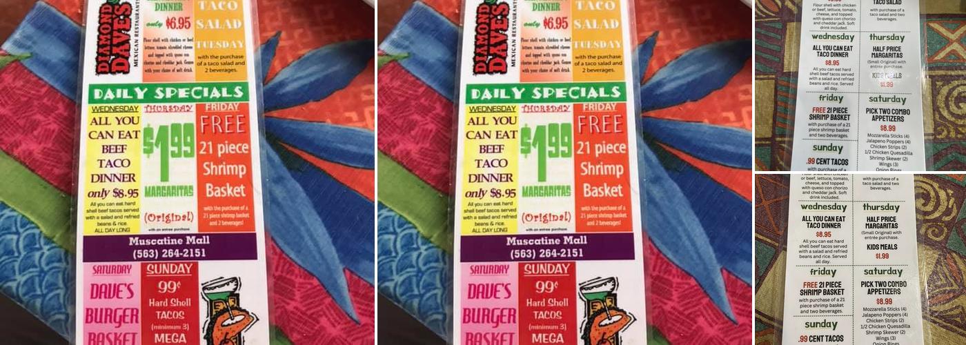 Diamond Dave's Taco Co Menu
