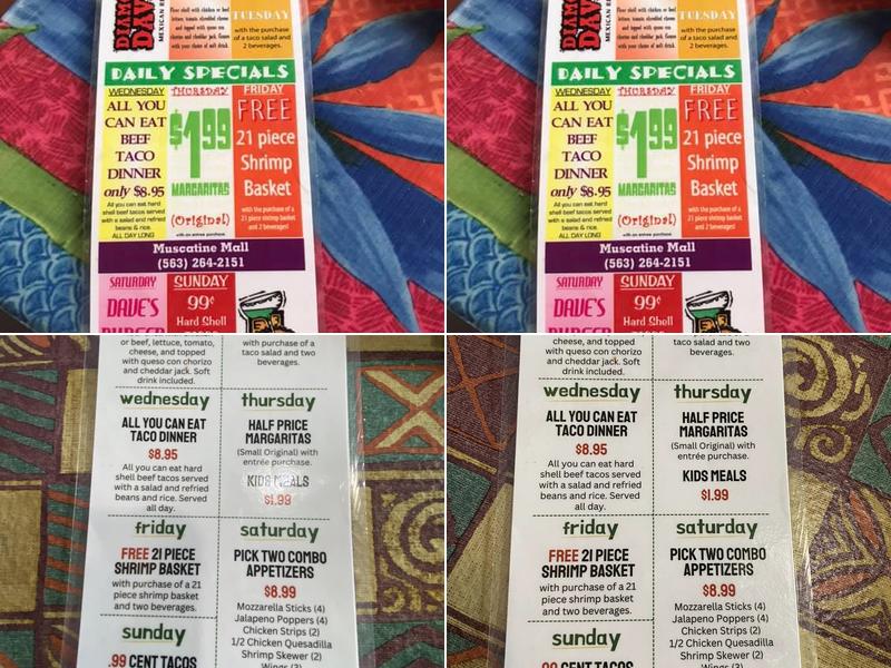 Diamond Dave's Taco Co Menu