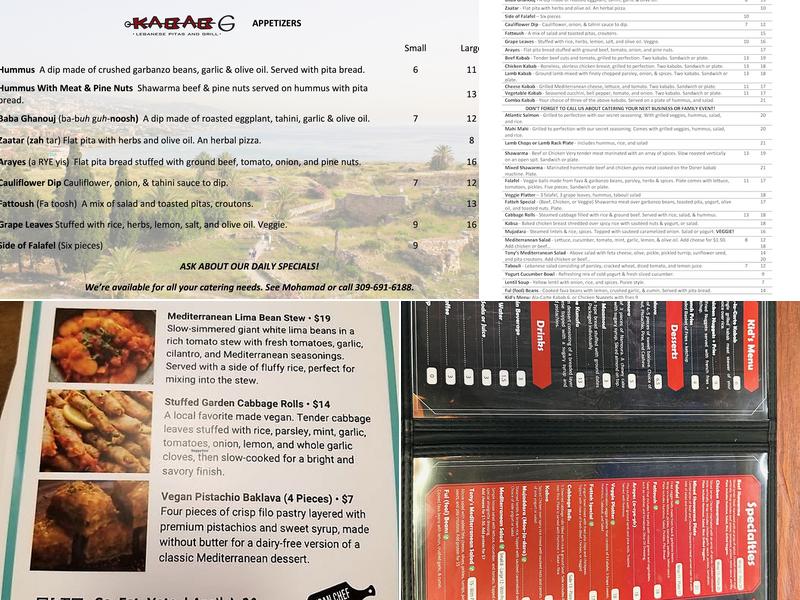KABAB-G Menu