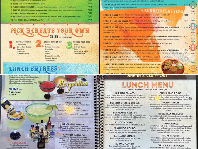 Tequila's Mexican Bar & Grill Menu