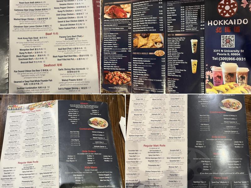 Hokkaido Restaurant Menu