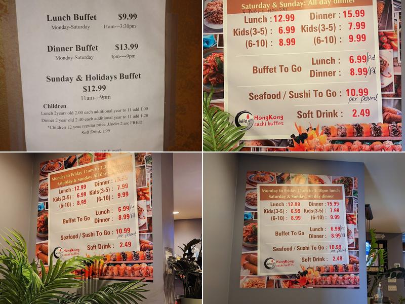 Hong Kong Buffet Menu