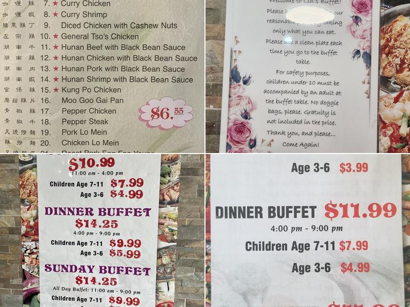 Lin Buffet Menu