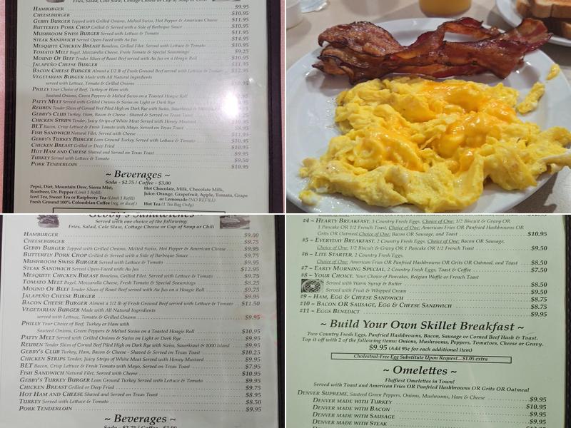 Gebby's Family Restaurant Menu