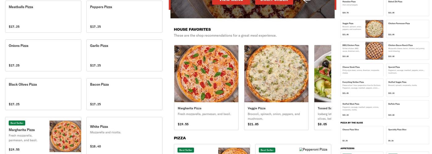 Master Pizza Menu