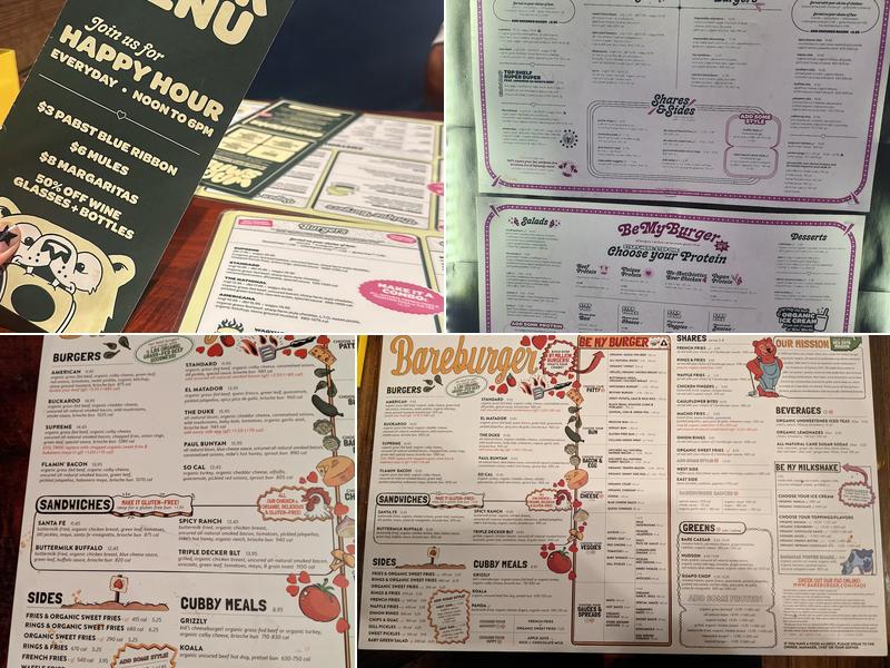Bareburger Menu