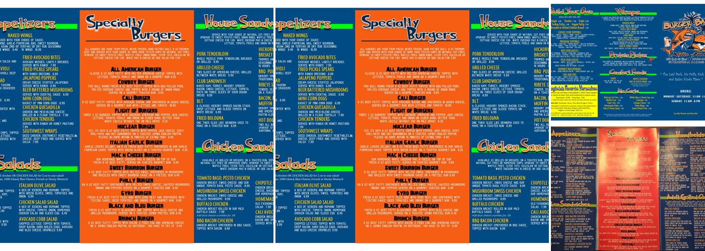Burger Bar Menu
