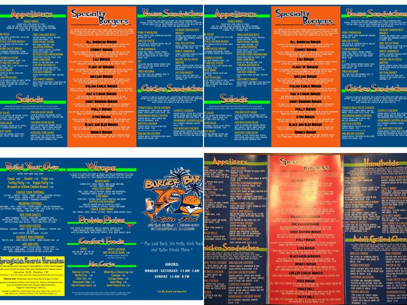 Burger Bar Menu