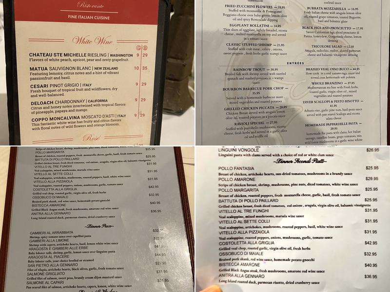 Amarone Menu
