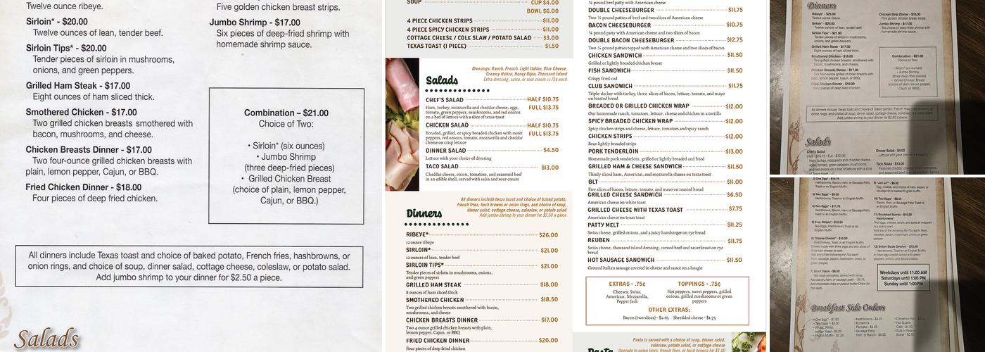 Patrick's Restaurant Menu