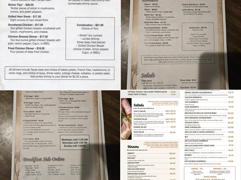 Patrick's Restaurant Menu