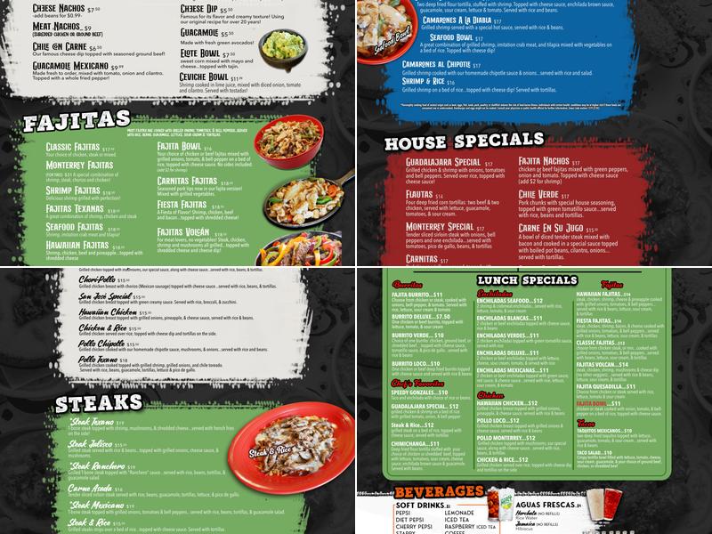 Monterrey Mexican Restaurant Menu