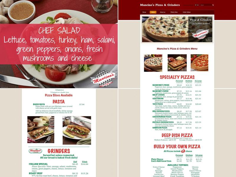 Mancino's Pizza & Grinders Menu