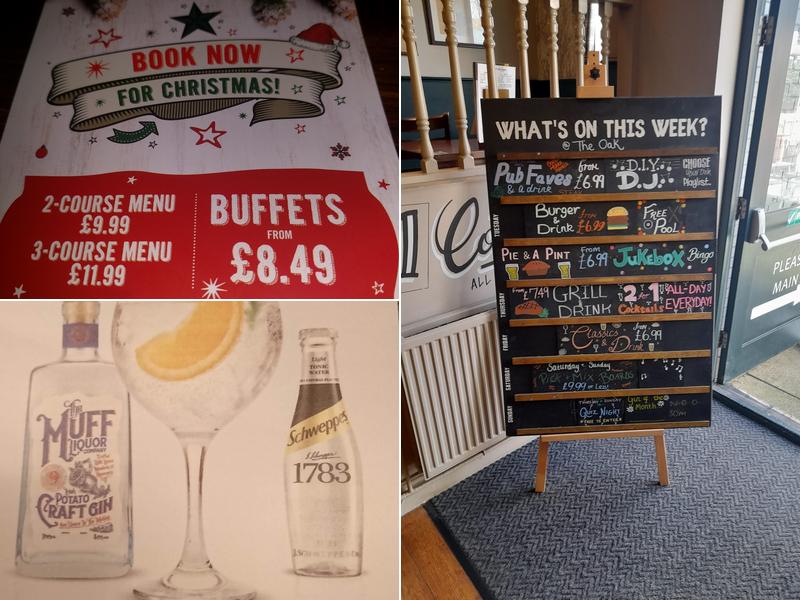 The Oak Sutton Coldfield Menu