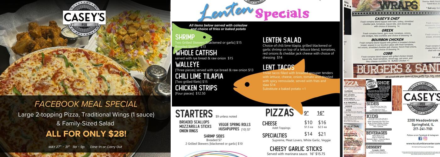 Casey's Pub Menu