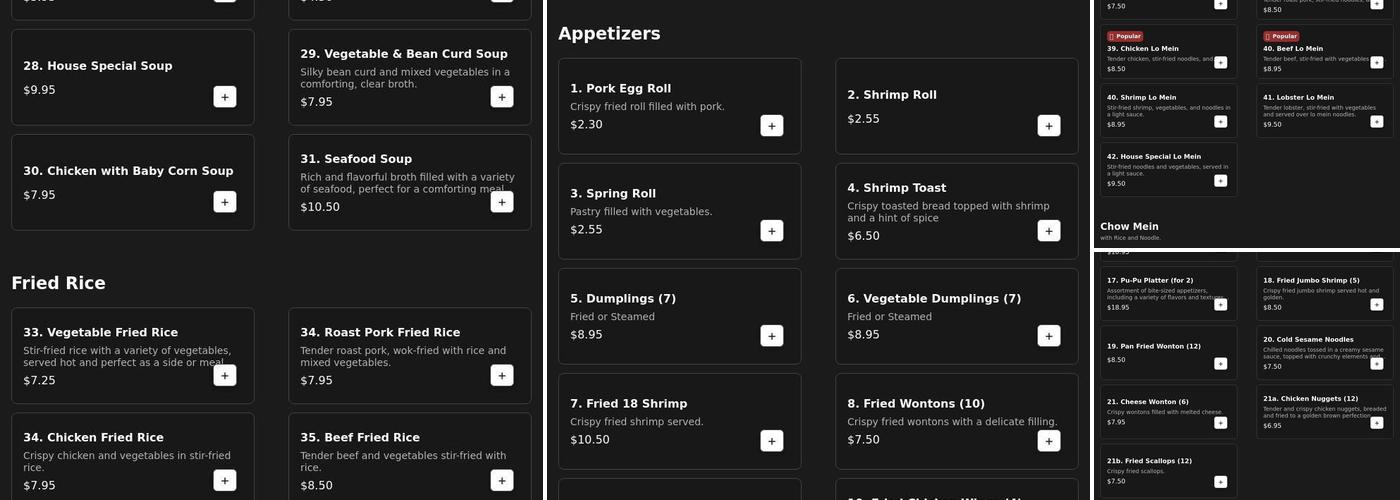 Hop Hing Kitchen Menu