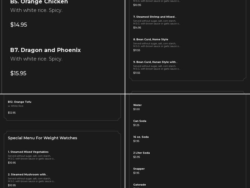 Fairview Chinese Restaurant Menu