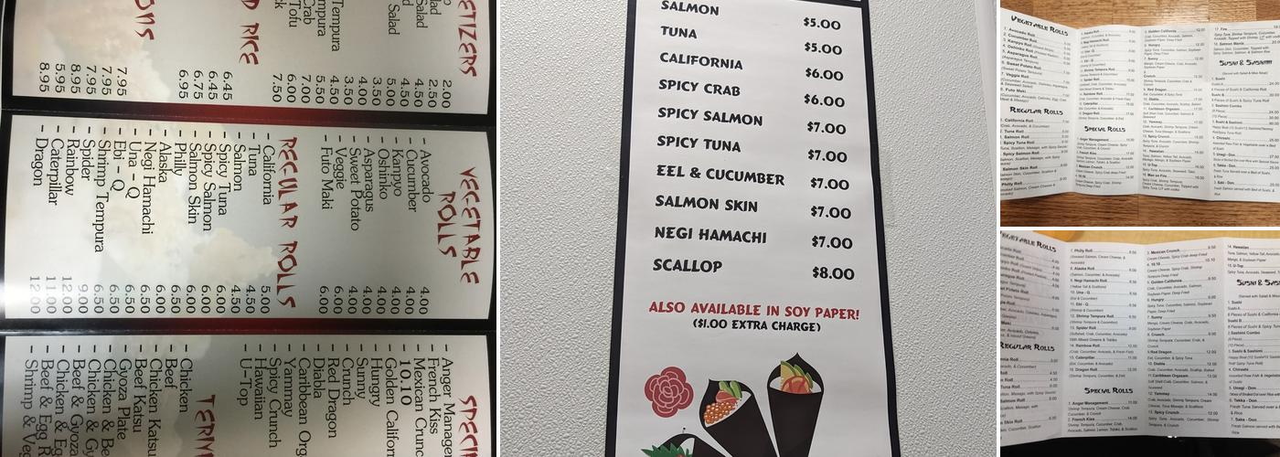 Happy Sushi Menu