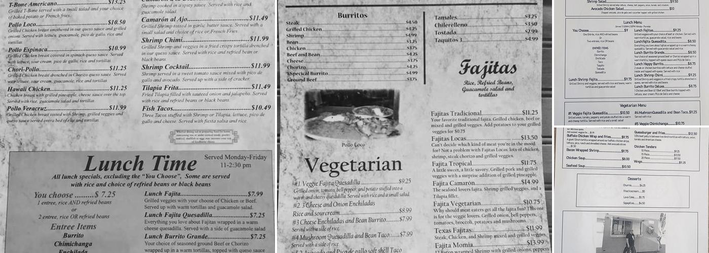 Cocina Hernandez Menu