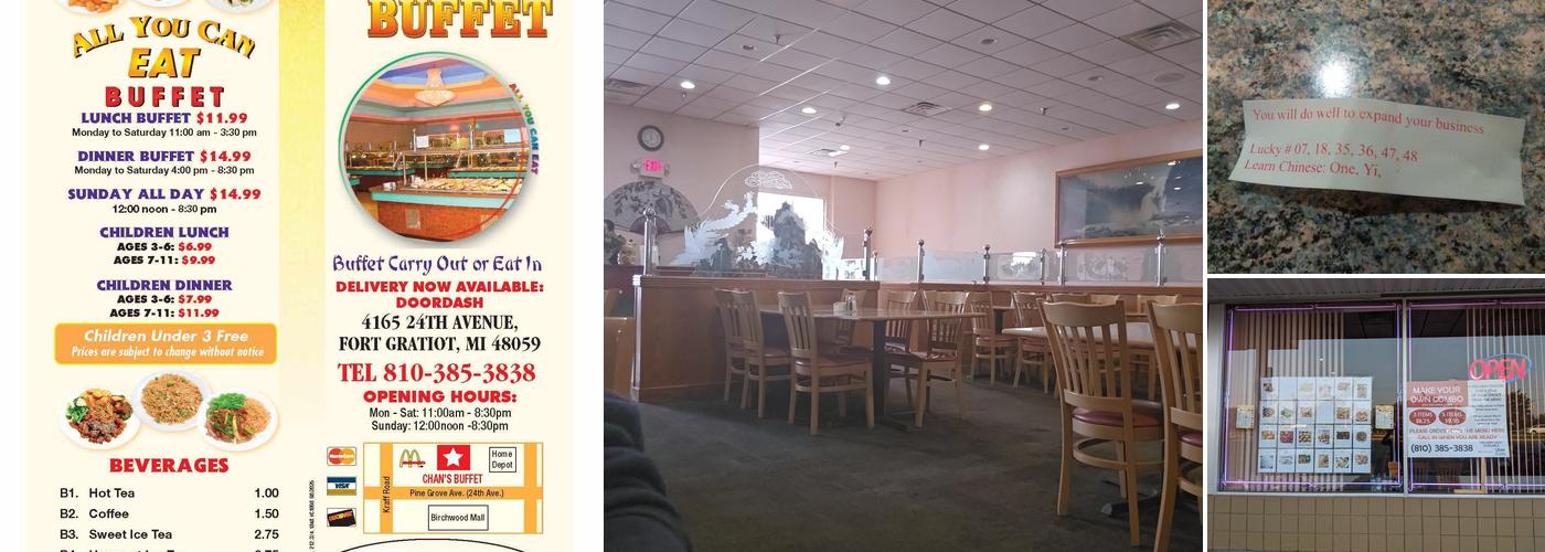 Chan's Buffet Menu