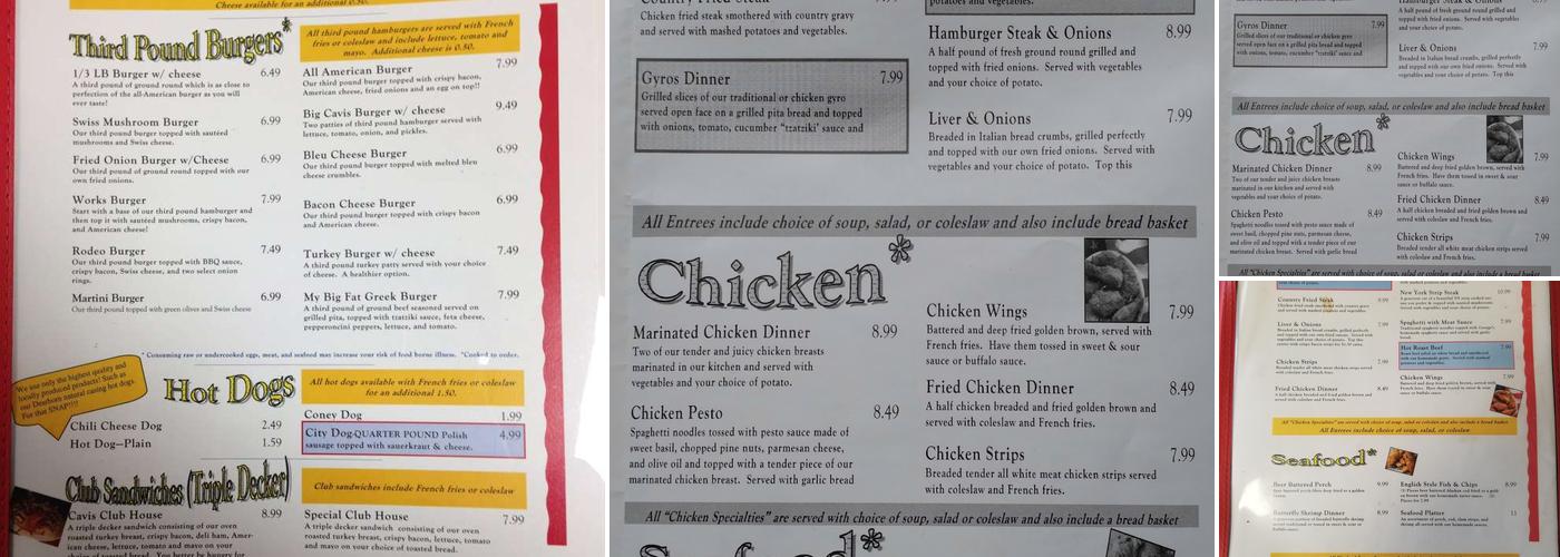 Lazy Jack's Hideaway Menu