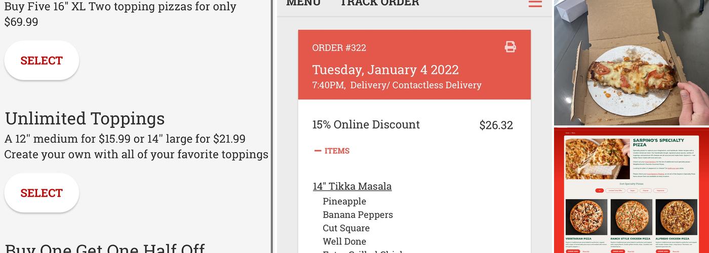 Sarpino's Pizzeria Naperville Menu