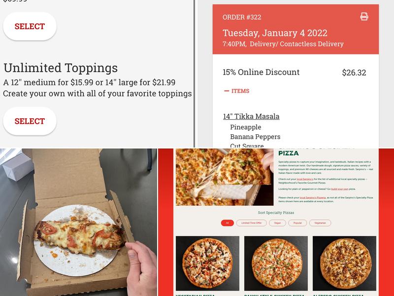Sarpino's Pizzeria Naperville Menu