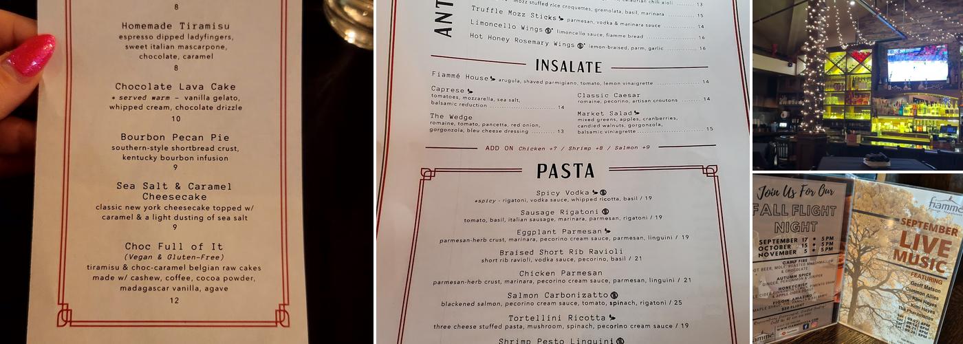 Fiammé Menu