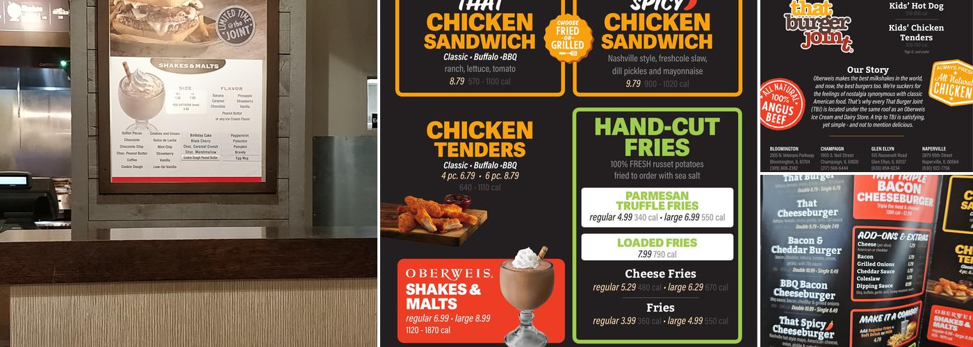 That Burger Joint Menu