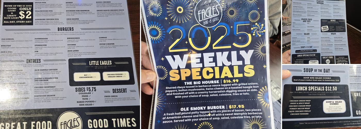 Eagles Bar & Grill Menu