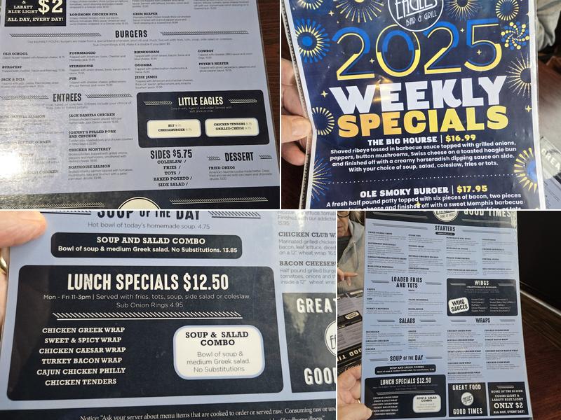 Eagles Bar & Grill Menu