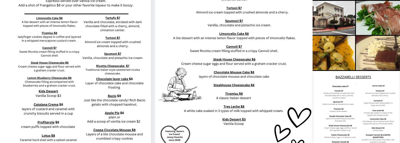 Bazzarelli Menu