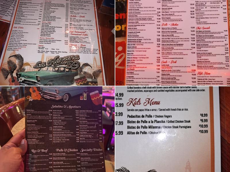 La Havana 59 Menu