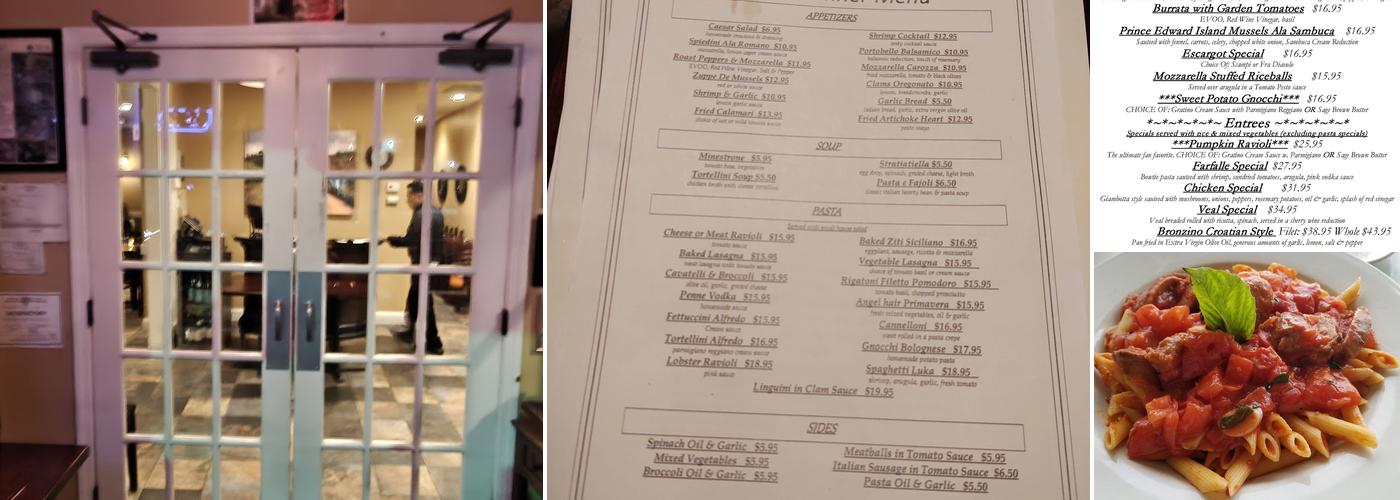 Luka's Italian Cuisine Menu