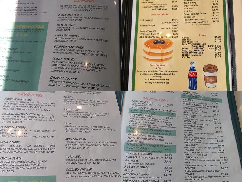 Tom Manis Restaurant Menu