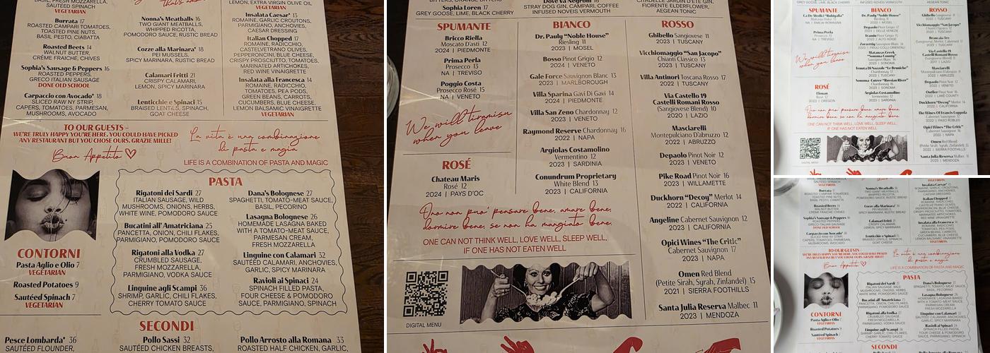 La Sorella di Francesca Menu