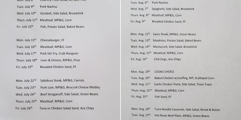 Long Branch Restaurant Menu