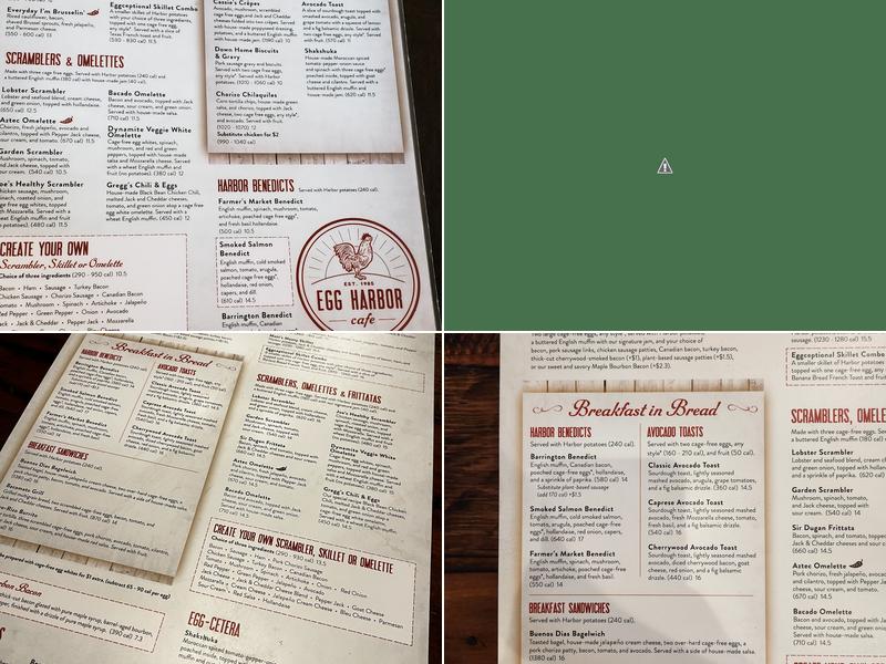 Egg Harbor Cafe Menu