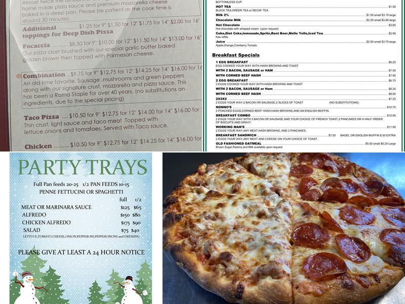 Roma Pizza Menu