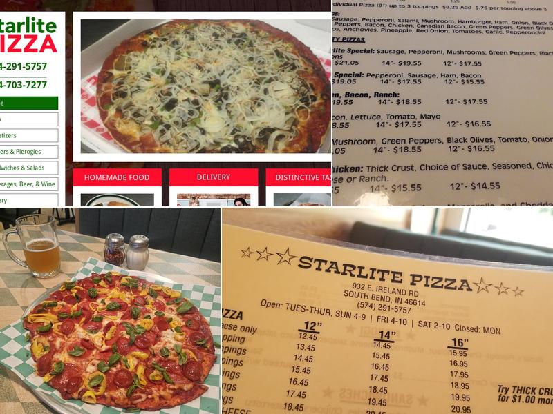 Starlite Pizza Menu
