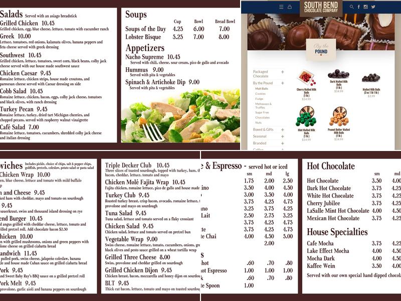 Chocolate Cafe Menu