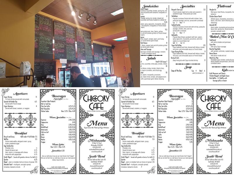 Chicory Cafe Menu