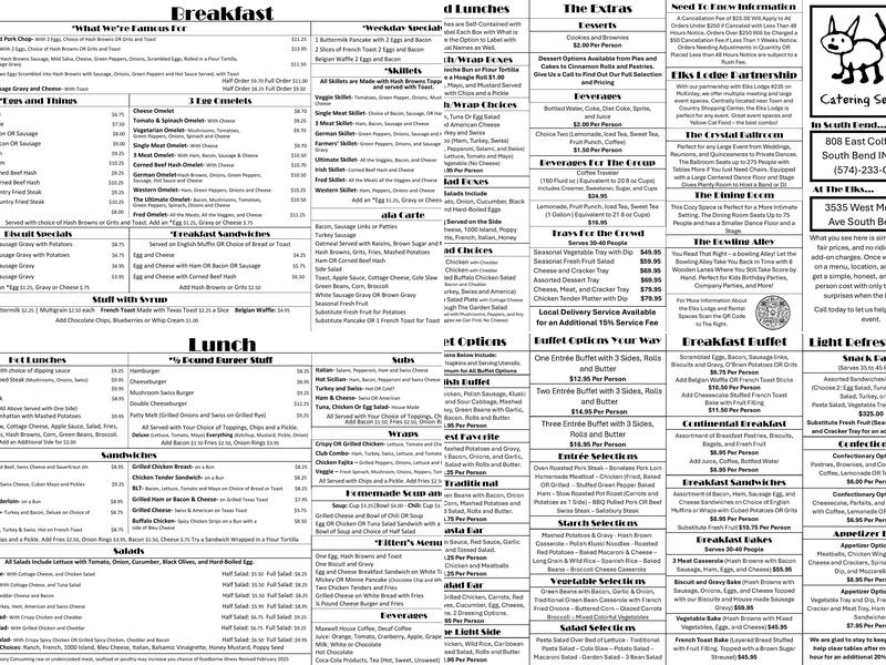 Yellow Cat Cafe Menu