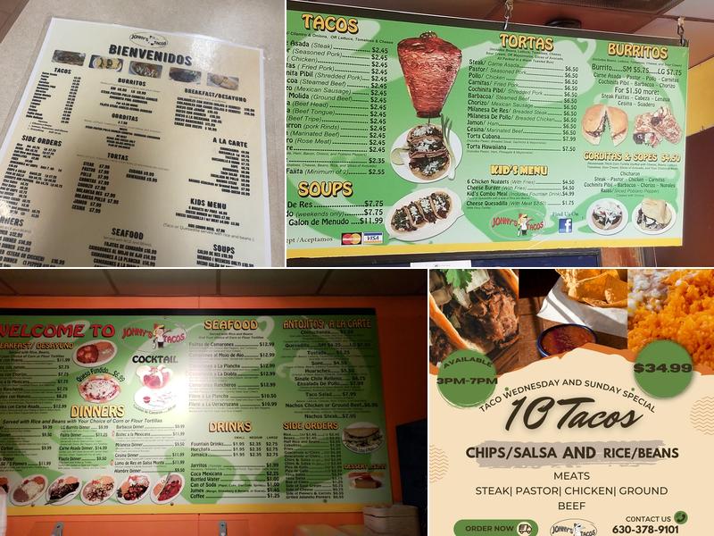 Jonny's Tacos Menu