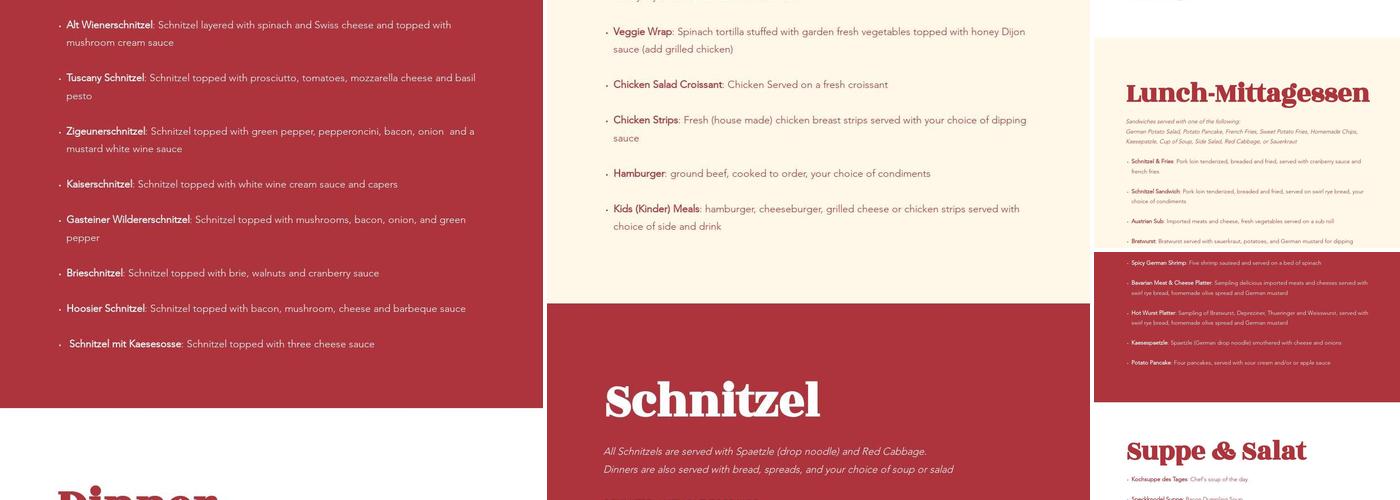 Moser's Austrian Cafe Menu