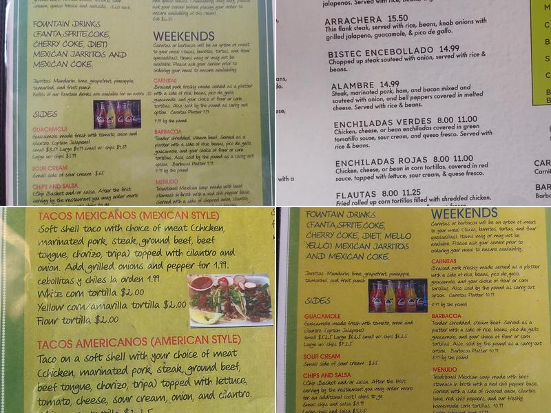 Taqueria Don Chepe Menu
