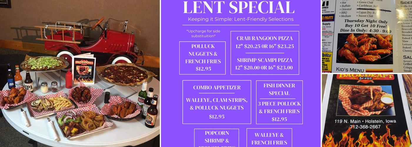 Backdraft Bar and Grill Menu